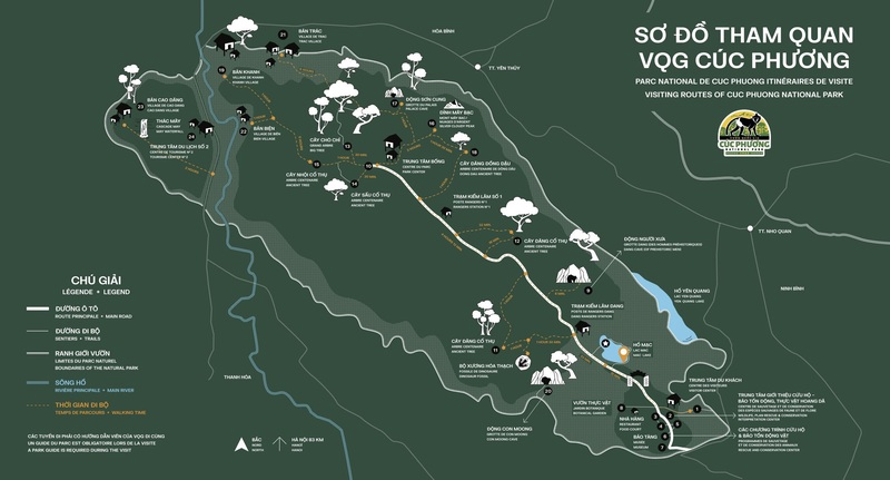 Mappa del parco nazionale di Cuc Phuong