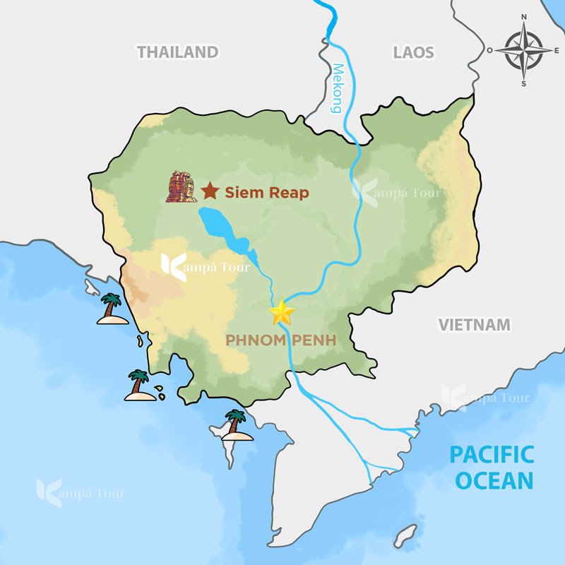 Mappa di Siem Reap