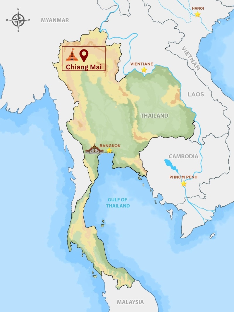 Chiang Mai si trova nel nord della Thailandia