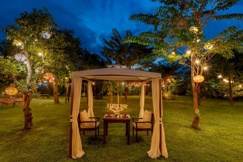 Gli spazi esterni romantici dell'hotel