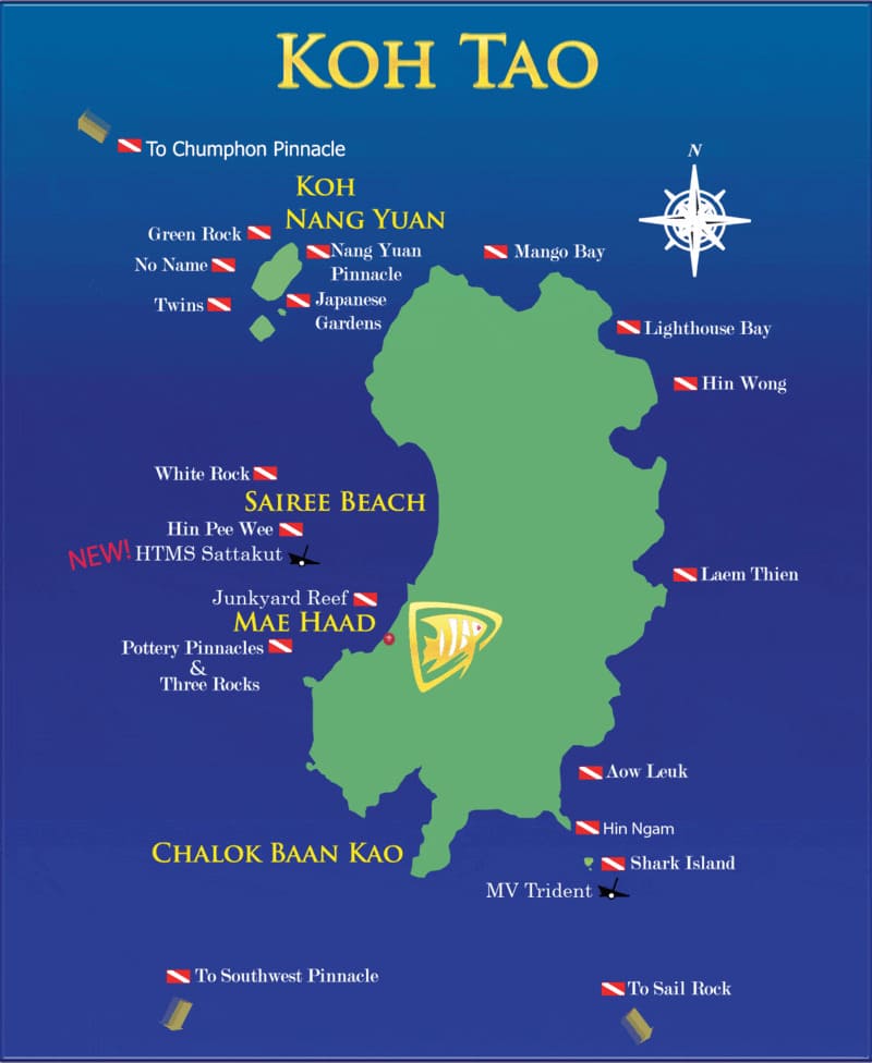 Mappa dell'isola di Koh Tao