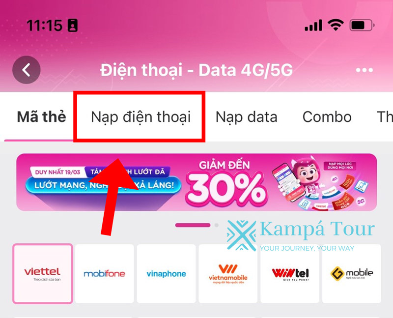 Use MoMo to top up