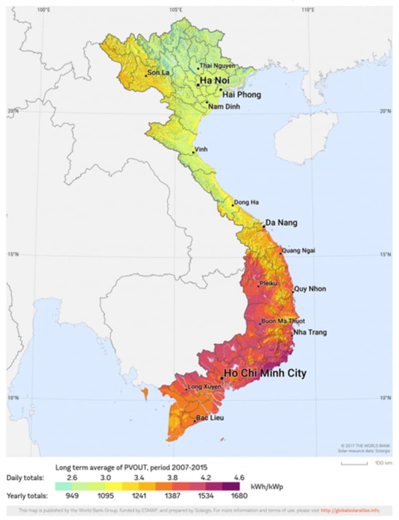 radiazione solare vietnam
