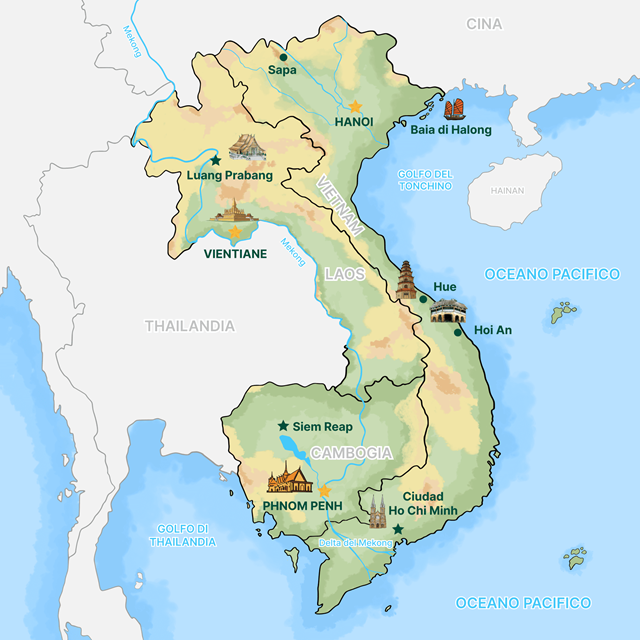 Vietnam, Cambogia e Laos